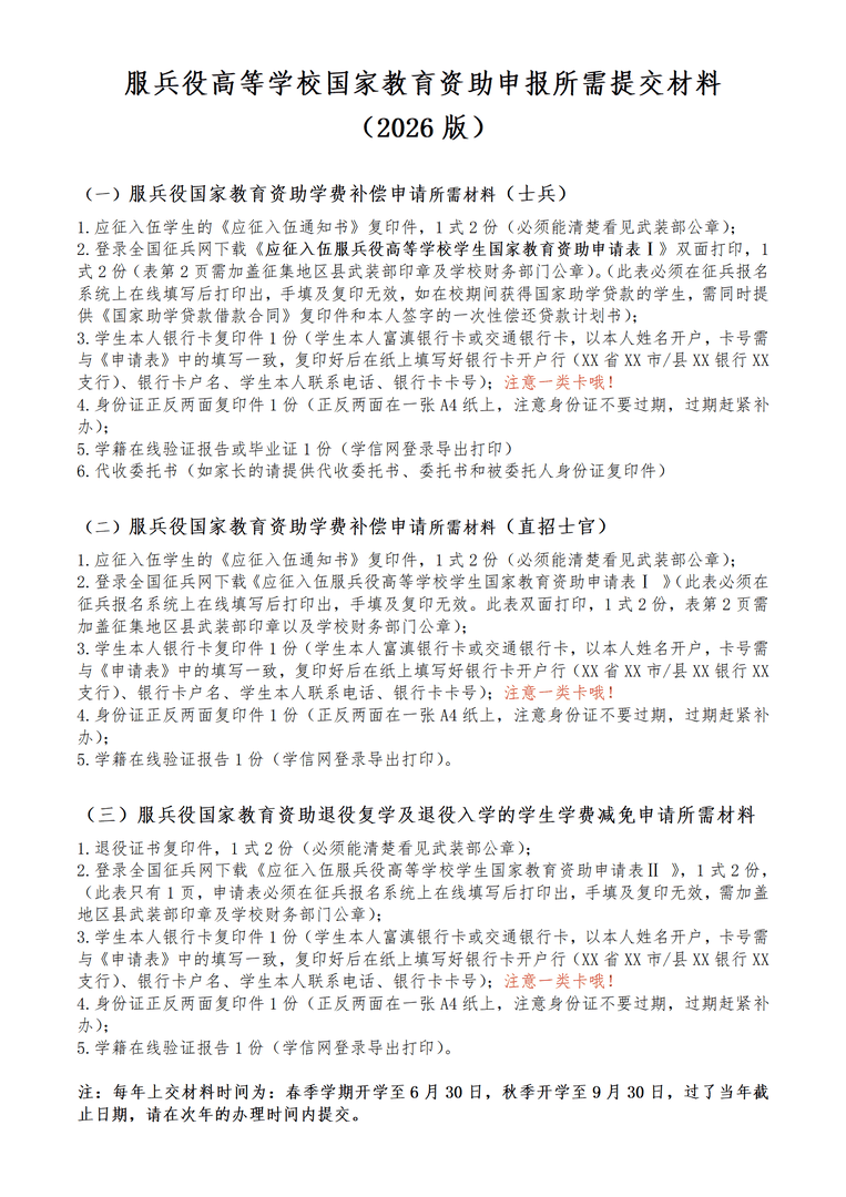 通知!关于2026年申报服兵役高等学校国家教育资助材料提交情况的通报(三) 第 7 张 通知!关于2026年申报服兵役高等学校国家教育资助材料提交情况的通报(三) 第 7 张